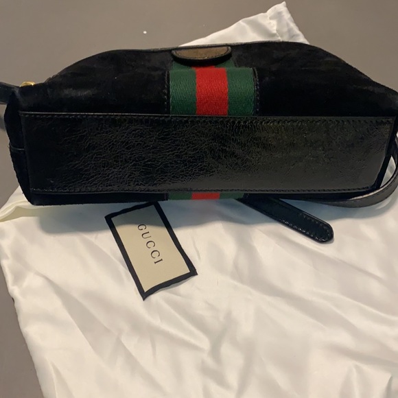 GUCCI Ophidia Black Suede Crossbody Bag - Picture 4 of 6
